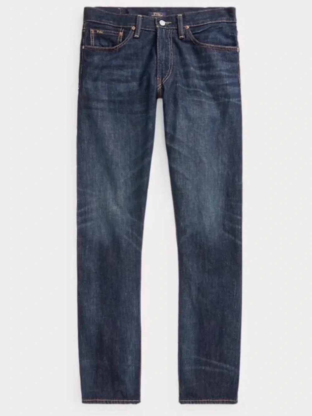 Polo Ralph Lauren Varick Jeans Slim Straight Dark Med Wash 36 X 30 100% Cotton